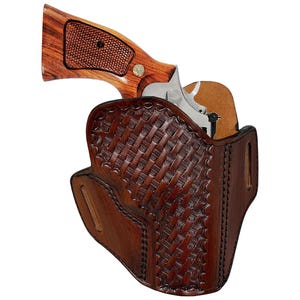 Leren OWB-holster past voor Colt King Cobra, Python, Viper - mandpatroon - handgemaakt
