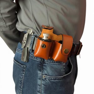Leather Paddle Holster Fits Ruger GP100 & SP101 image 12