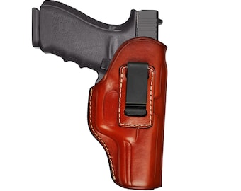 Carry Inside The Waistband Leather Holster Fits Colt 1911 - Double Magazine - Genuine Leather
