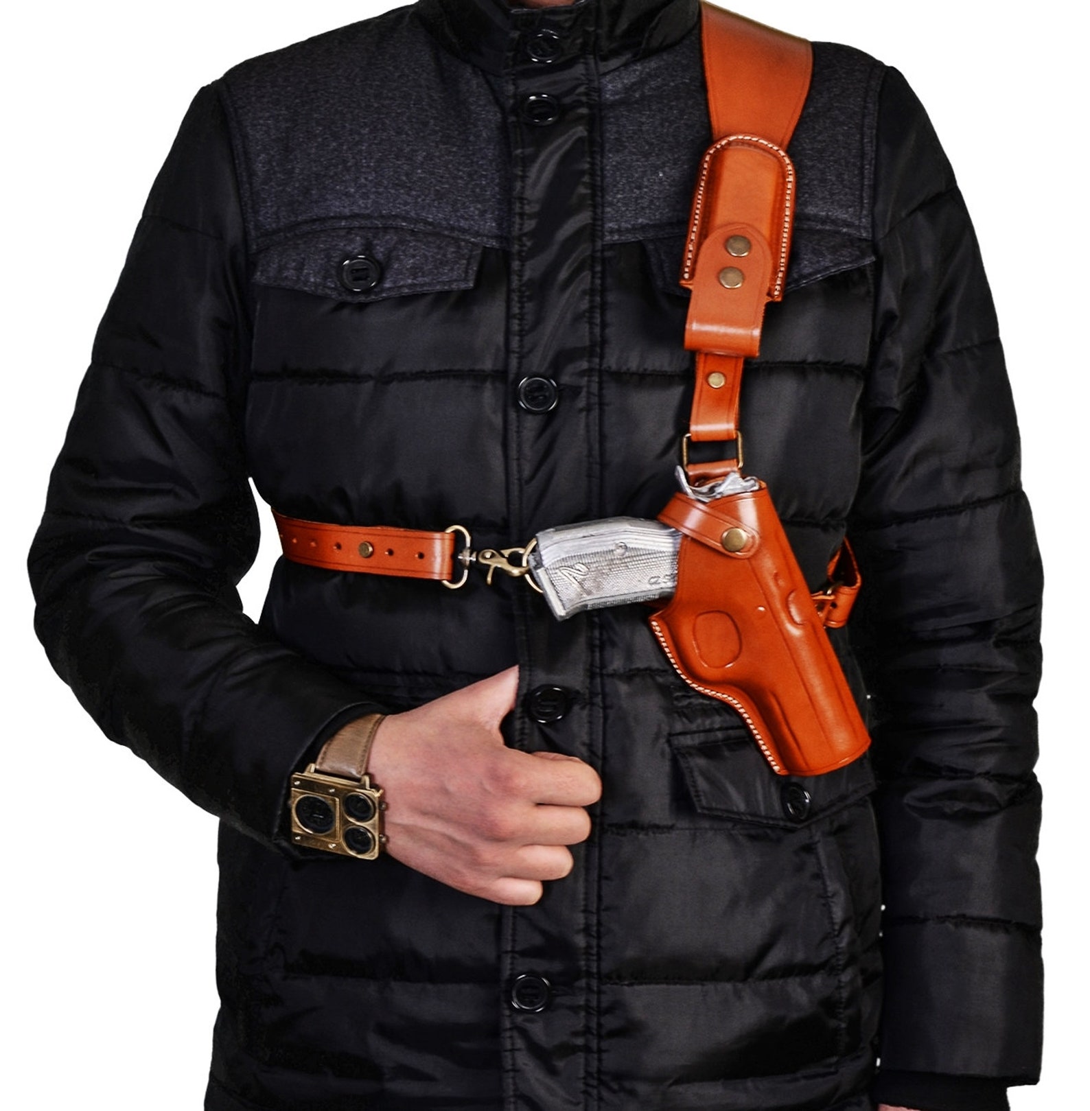 Colt 1911 Leather Chest Holster Genuine Leather 1911 Chest Etsy