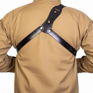 Leather Chest Holster Fits Ruger GP100, SP101 - SpeedLoader - Genuine Leather - Revolver Chest Holster image 4