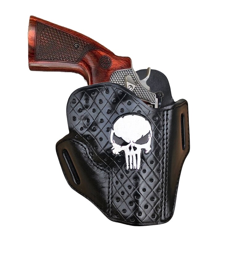 Specialmönstrat läderhölster passar Ruger GP100 eller SP101 bild 7