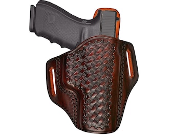 Funda de cuero hecha a mano: Springfield XD, XDS, XDM, 1911 - Tejido de cesta