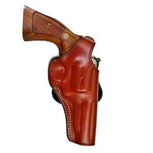 Leather Paddle Holster Fits Ruger GP100, SP101 - SpeedLoader - Genuine Leather - Revolver Paddle Holster