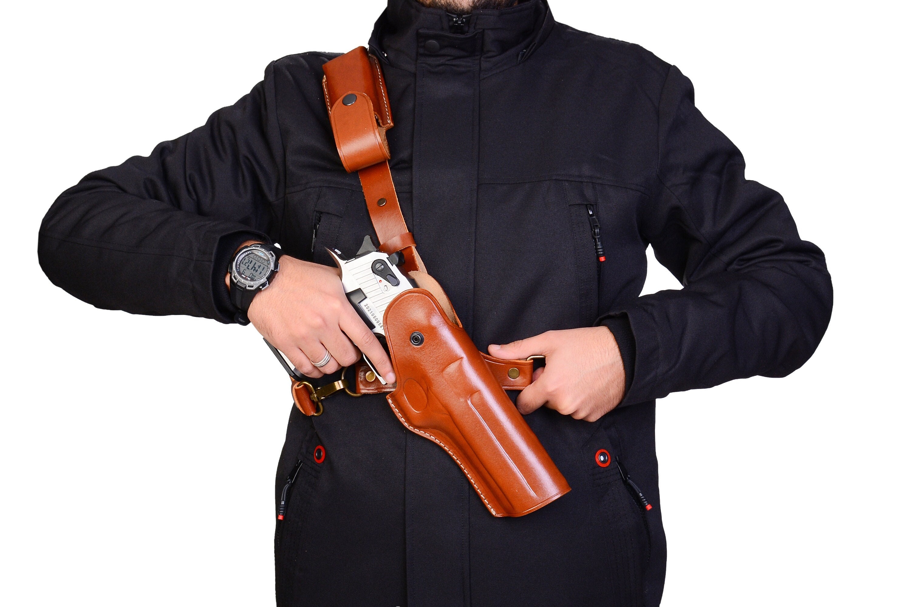 Amazon.co.jp: レザーショルダーホルスターDesert Eagle Fits