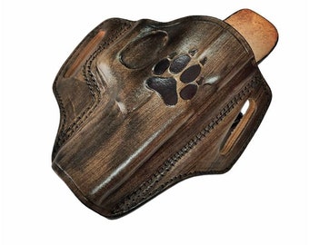 V&eacute;ga Fondina Cuoio Fianco H138 Per Glock 19 23 25 32 38 - Marrone, Destra