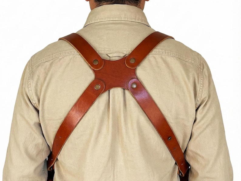 Fondina in pelle per spalla adatta a Ruger GP100 o SP101 - Pelle di prima qualità immagine 4