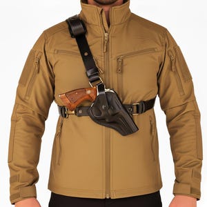 Leren borstholster voor Colt King Cobra of Colt Python .357 Magnum - SpeedLoader