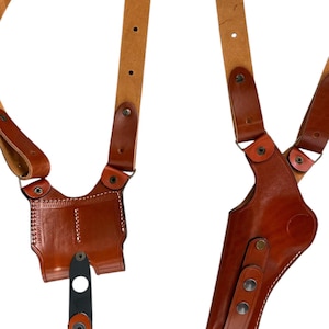 Fondina in pelle per spalla adatta a Ruger GP100 o SP101 - Pelle di prima qualità immagine 5