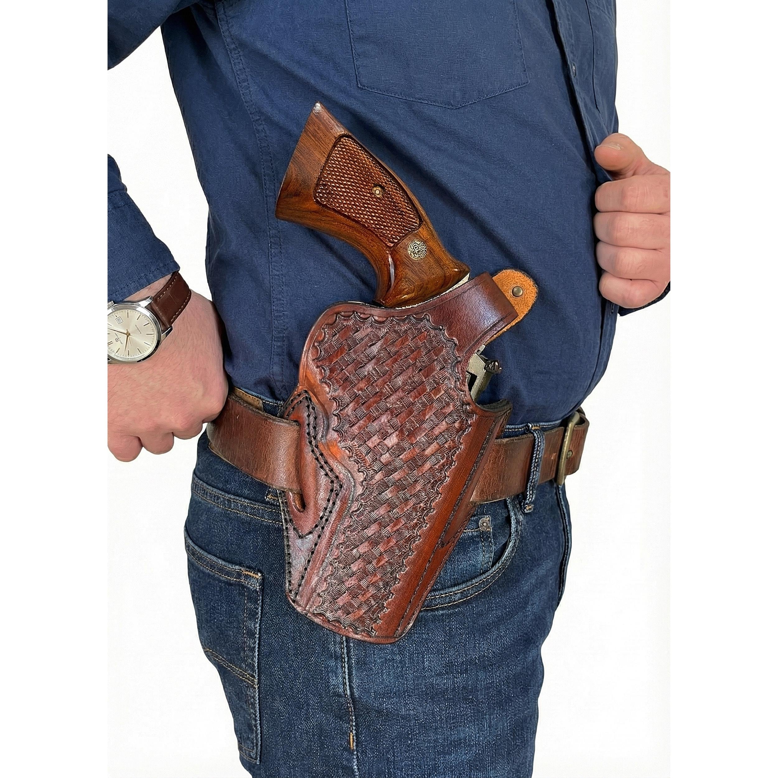 コクサイ　モデルガン　パイソン　ホルスター Bianchi コルトパイソン/S&W K,Lフレーム用5BHL Thumbsnap Holster