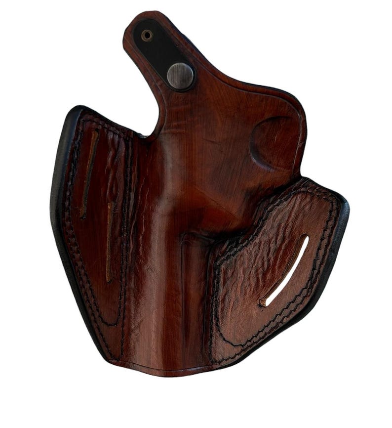 Funda de cuero para revólver BasketWeave para Ruger GP100 o SP101 imagen 7