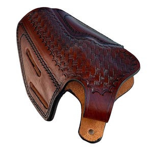 Funda de cuero para revólver BasketWeave para Ruger GP100 o SP101 imagen 6