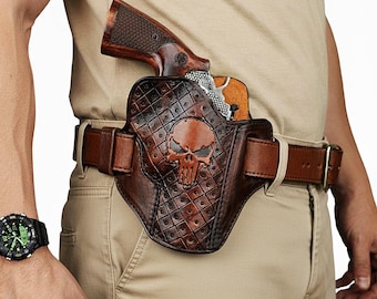 Speziell gemustertes Lederholster für Ruger SP100 oder SP101