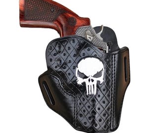 Custom Revolver Leather Belt Holster Fits Colt Python, Colt King Cobra, Colt Viper