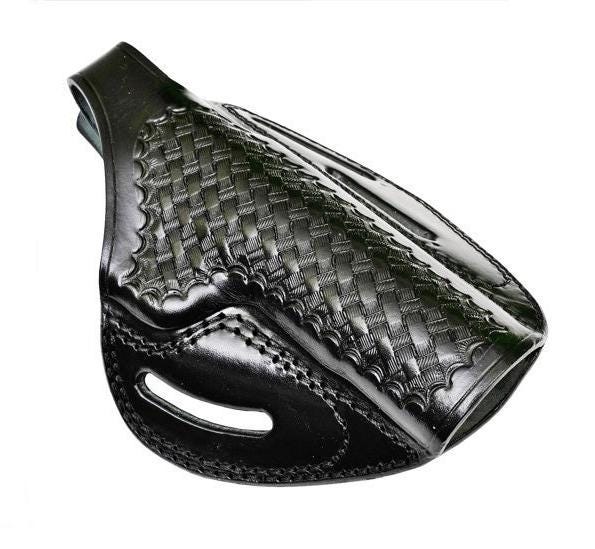 Leather Holster For Colt 1911 - Basket Weave - 3 Slot Belts - Genuine Leather - Thumb Break