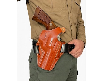 Leather Belt Holster For Colt Python, King Cobra, Viper - Premium Leather