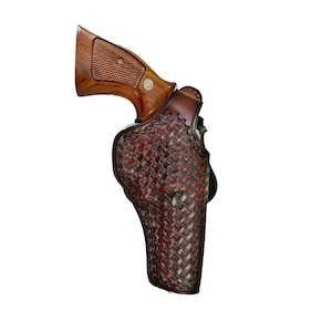 Paddle Leather Holster Fits SW Model 686, 586 - Genuine Leather - Revolver Paddle Holster