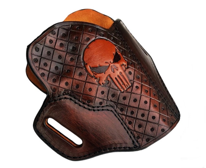Specialmönstrat läderhölster passar Ruger GP100 eller SP101 bild 3