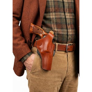 Leather Paddle Holster Fits Ruger GP100 & SP101 image 1