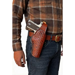 Beretta F92, 92FS, M9, 92X, Px4 Strom Paddle Leather Holster - Basket Weave