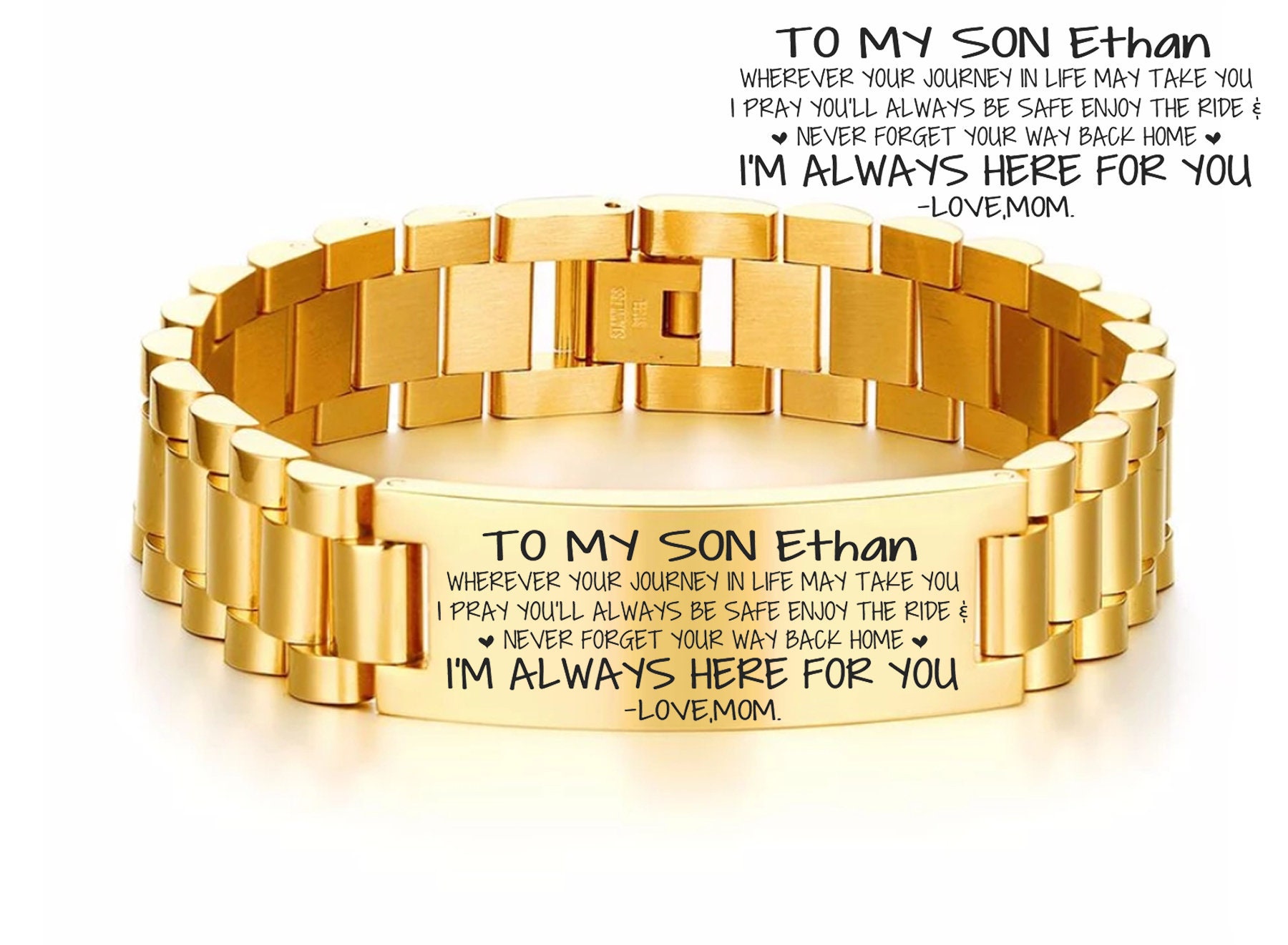 Personalized To My Son Bracelet Men Bracelet Son Bracelet Etsy