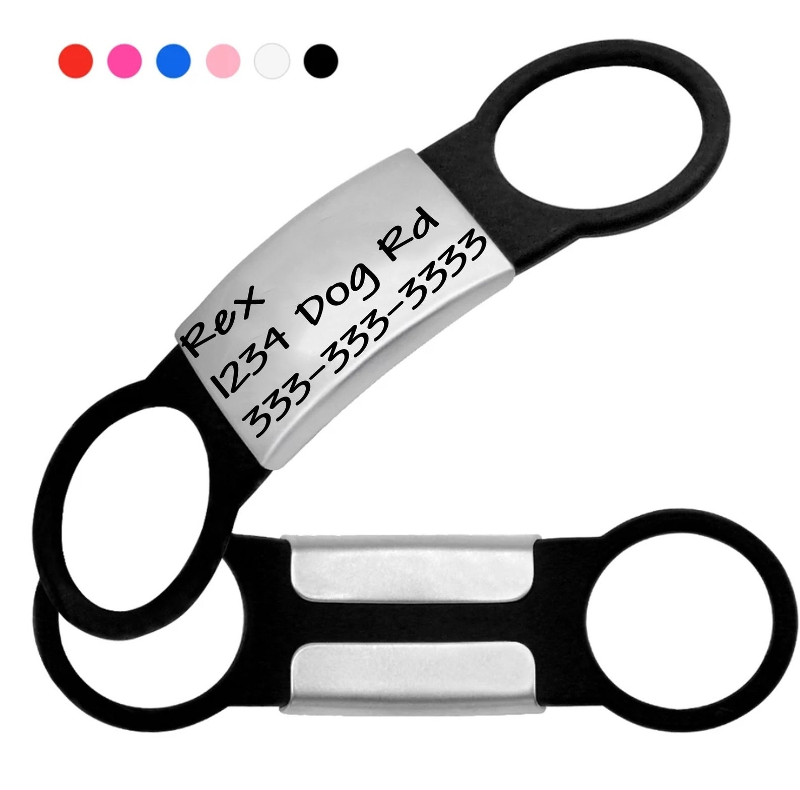 Engraved Slide on Dog ID Tag Steel Pet ID Tags Personalized Etsy