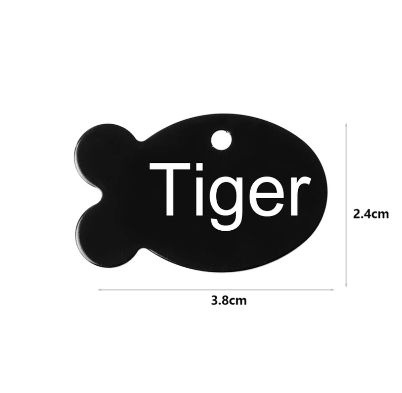 Engraved Custom Fish Shape Cat Tag Aluminium Pet ID Tag Etsy