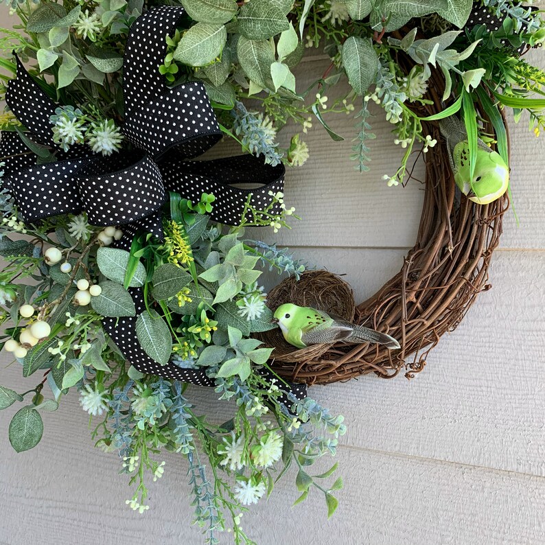 Summer Bird's Nest Wreath for Front Door Wreath for Front Etsy