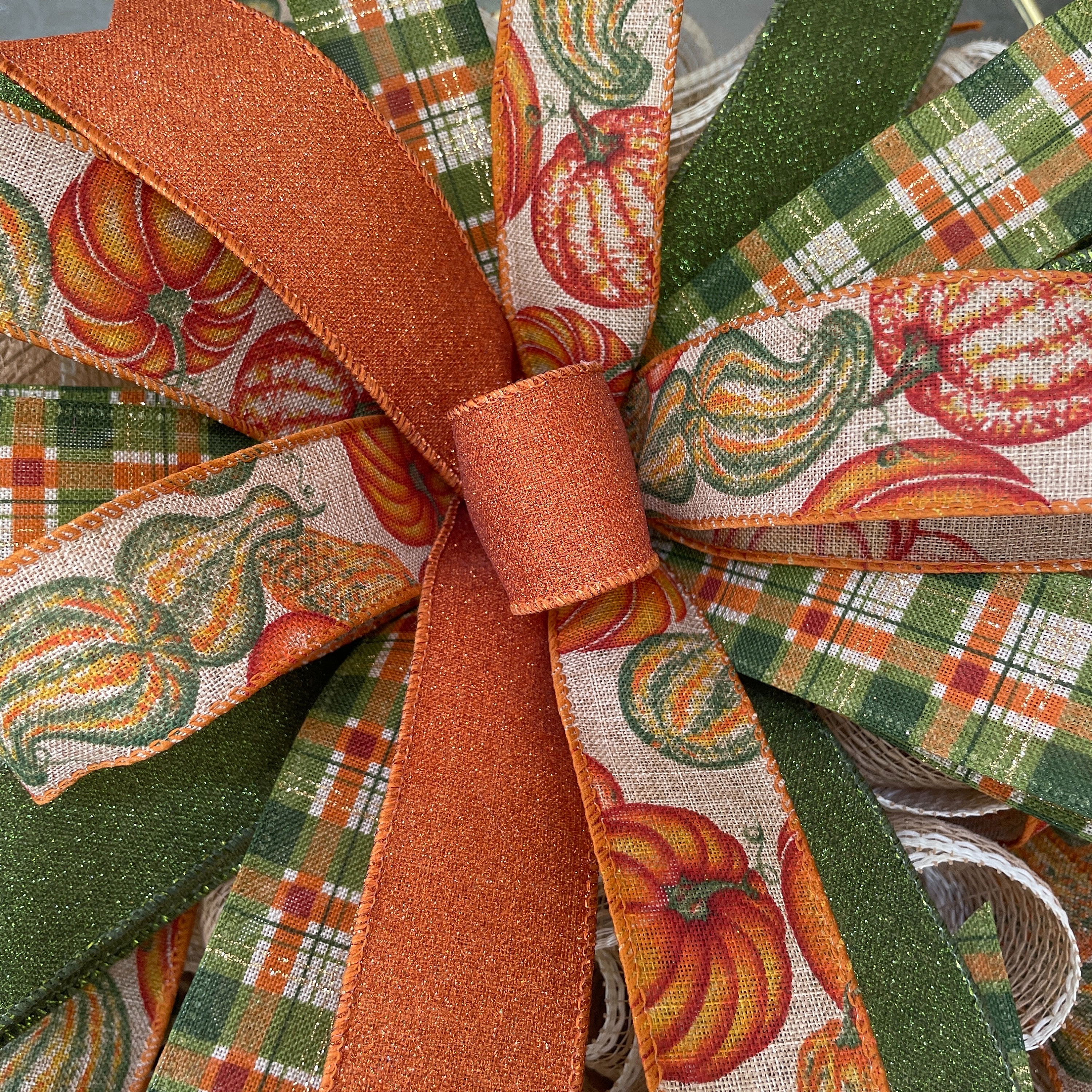 Fall Pumpkin and Gourd Wreath for Front Door, Fall Country Door Decor ...