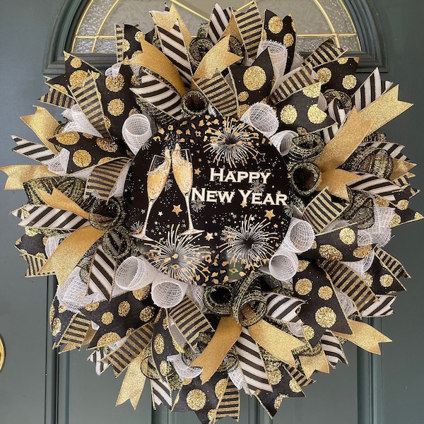 New Year Wreath Etsy