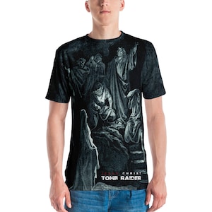 Jesus Christ Tomb Raider Premium All Over Men&#39;s Tee