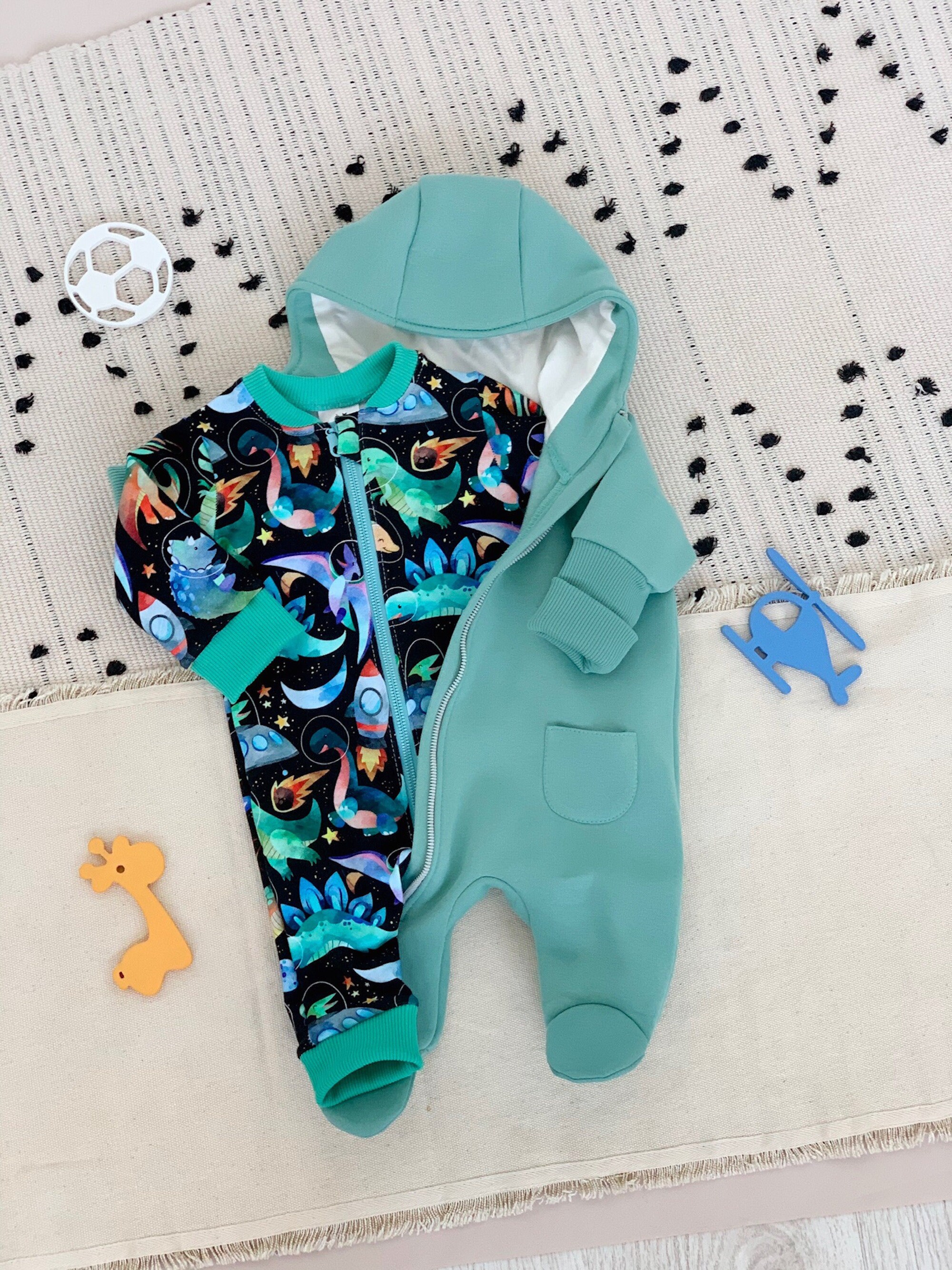 Baby Jungen Outfit Dinosaurier Print - Sweatshirt & Hose Set Für Herbst/Winter