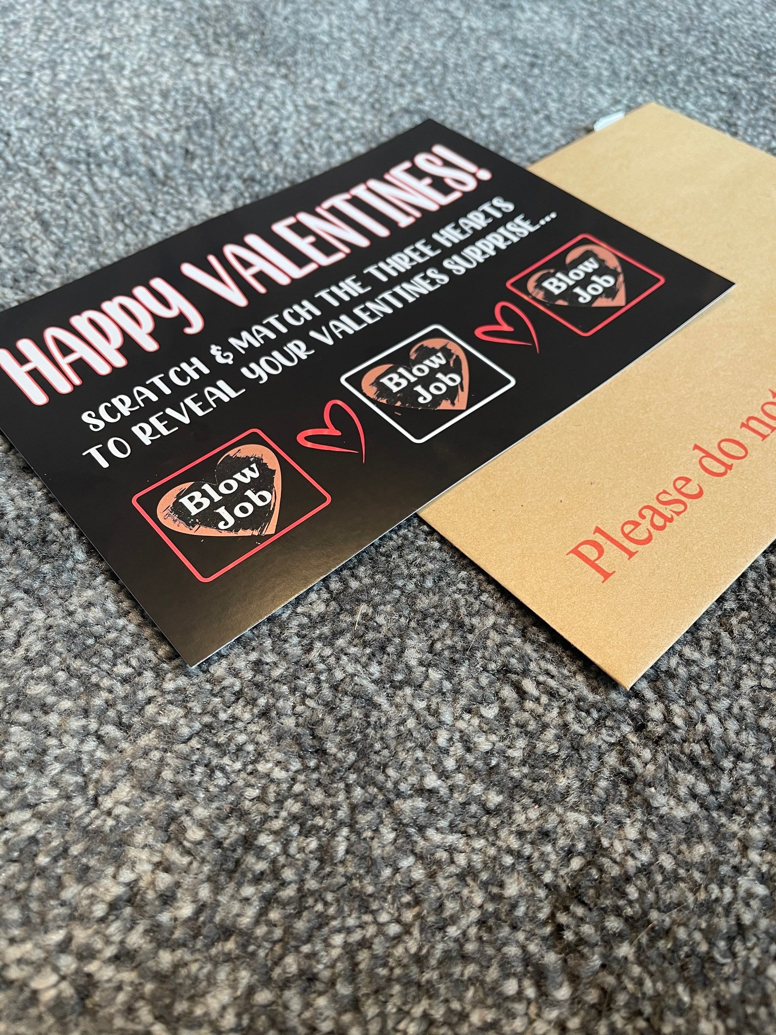 Personalised Happy valentines scratch off funny card perfect Etsy