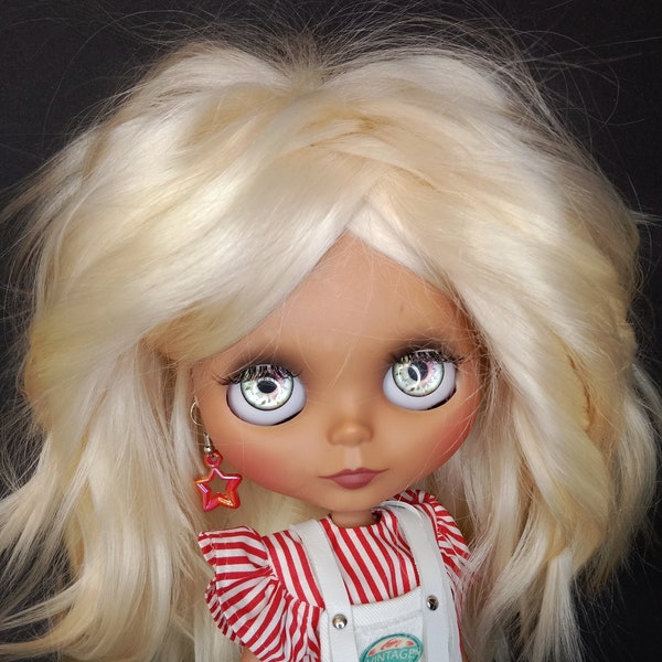 Blythe scalp and dome, blythe natural blonde hair, Blythe kit, blythe scalp TBL, blythe wig, blythe mohair wig, reroot alpaca, blythe reroot