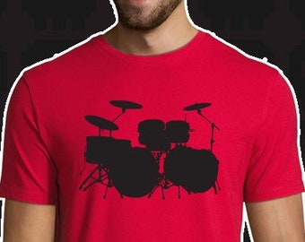 Drumkit silhouette Mens size small - XXL T-shirt