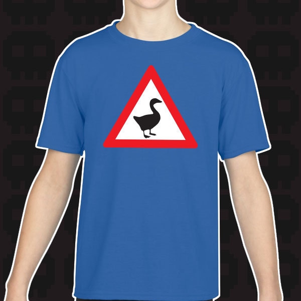 Children's Untitled Goose Game warning sign T-shirt