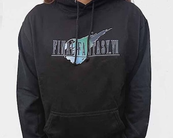 Final Fantasy VII - FFVII - Original Logo - Adults Fit Hoodie