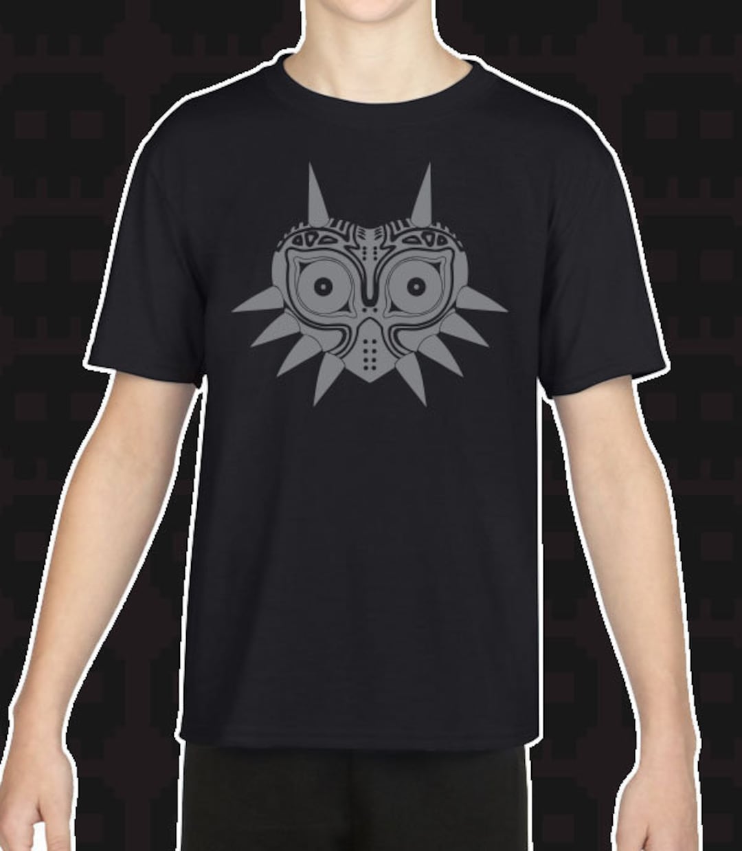 Children's Majora's Mask in Grey Legend of Zelda Logo T-shirt - Etsy UK