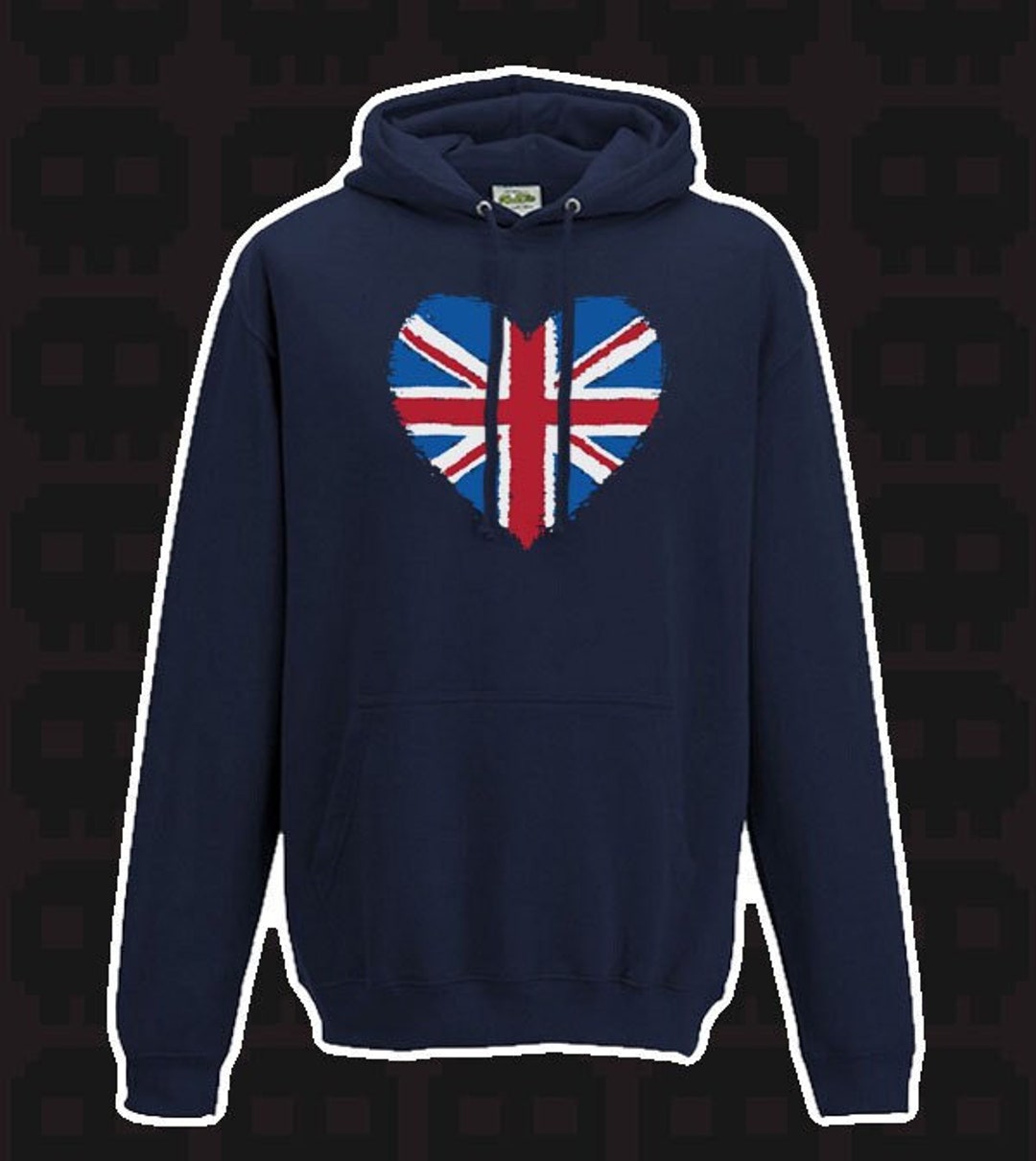 Buy Union Jack Heart Great Britain Flag England United Kingdom  Adults Fit Hoodie Hooded Sweatshirt Online in India