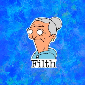Edith Cranwinkle Filth Laptop, Water Bottle Sticker | Bob's Burgers
