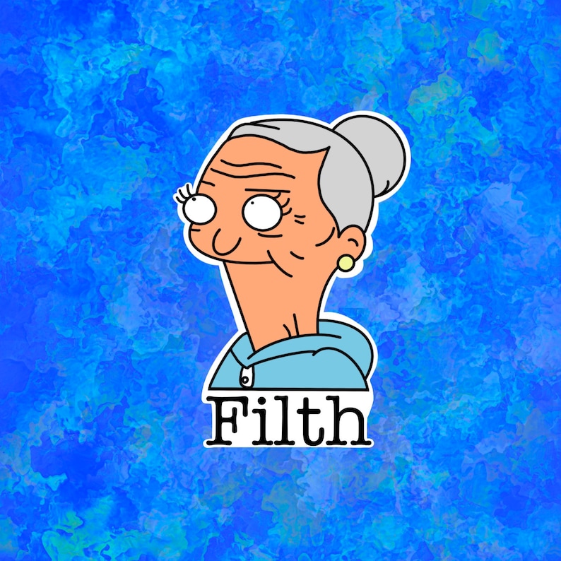Edith Cranwinkle Filth Laptop, Water Bottle Sticker | Bob's Burgers