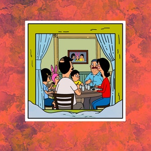 Bob's Burgers Belcher Family and Teddy Laptop Sticker