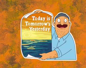 Pegatina para portátil de Bob's Burgers con osito de peluche / Hoy es el ayer de mañana
