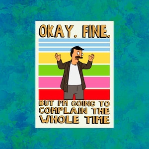 Bob Belcher Laptop, Water Bottle Sticker | Bob&#39;s Burgers | 3 x 2.2