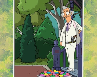 Mr. Fischoeder Laptop, Water Bottle Sticker | Bob's Burgers