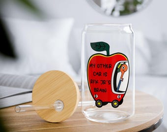 My Other Car is RFK Jr&#39;s Brain Political Humor Sipper Glass | 16oz | Iced Coffee Tumbler