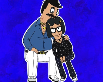 Bob and Tina Vampire Disco Dance Laptop Sticker | Bob's Burgers