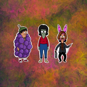 Belcher Kids Halloween Stickers | Tina, Louise, Gene Belcher | Bob&#39;s Burgers