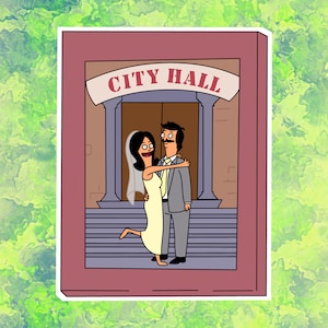 Bob and Linda City Hall Wedding Sticker | Bob&#39;s Burgers