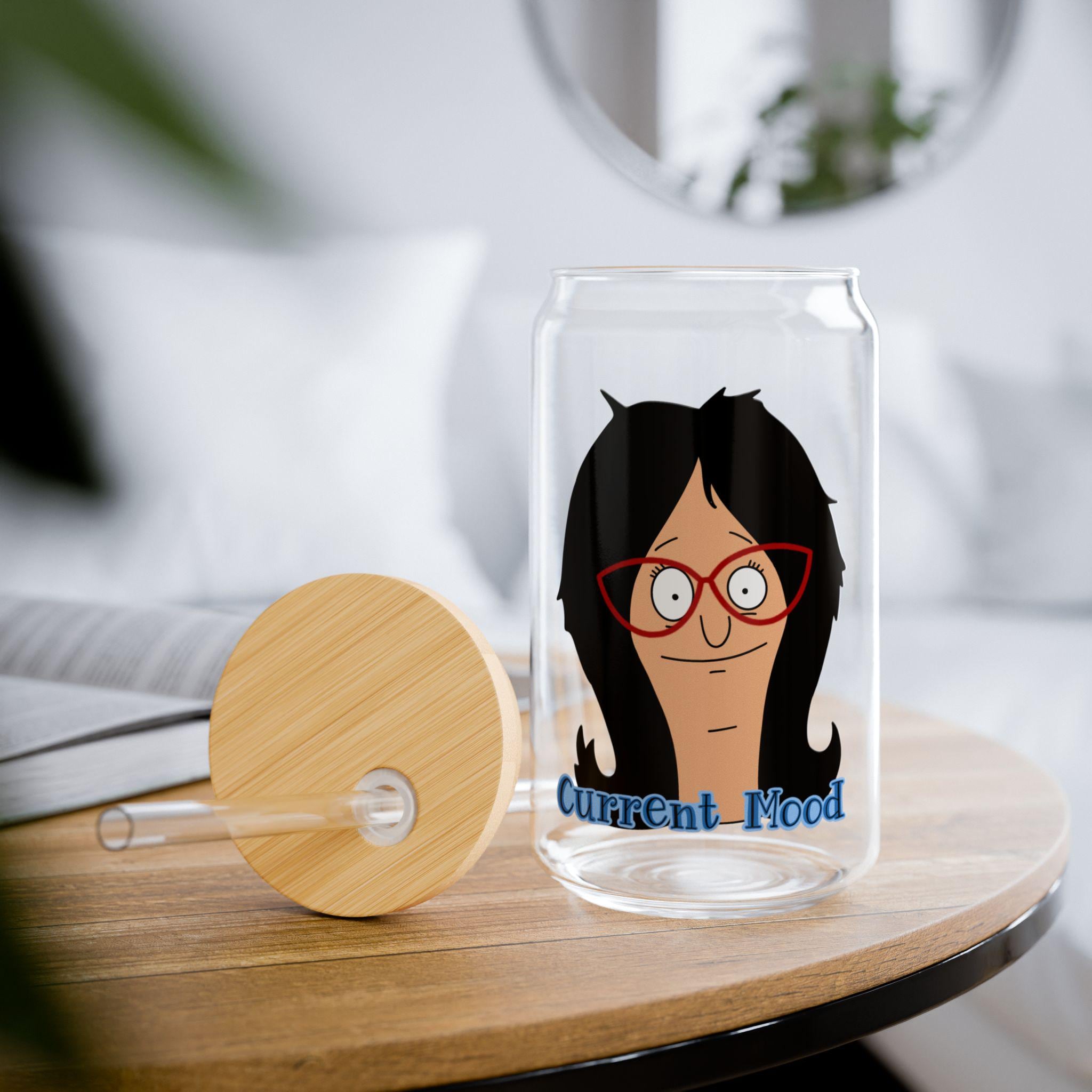 Bob's Burgers Linda Belcher Current Mood Sipper Glass | 16oz | Iced Coffee Tumbler